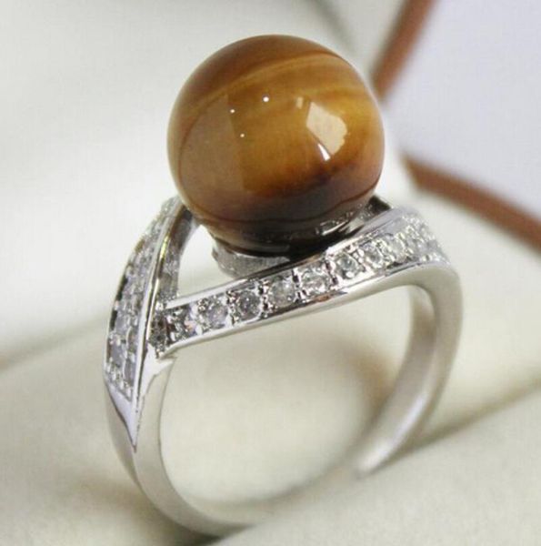 

ll<<<12mm tiger eye stone ring, Silver
