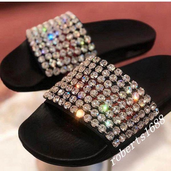 

мужская и женская мода Алмаз blingbling резиновые слайд сандалии тапочки с формованно