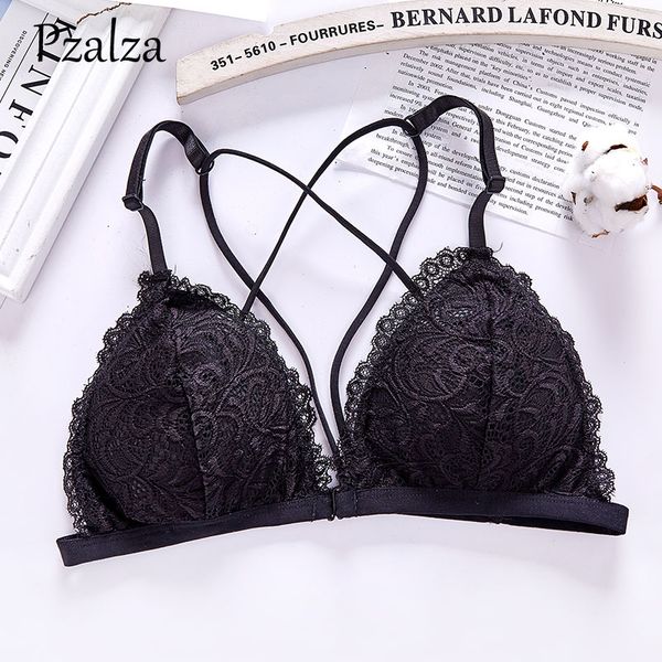 

new women lace bralette bras triangle with pad cup back cross strappy lingerie lace bras for women bralette, Red;black