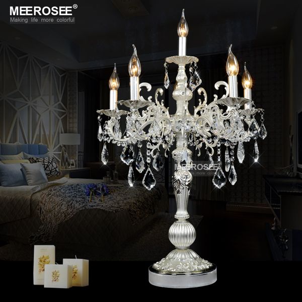

21 inch bronze color vintage desk lamp crystal table light bedroom living room desk light 6 light holders tl3134