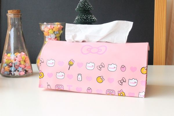 

creativity tissue box loveliness cartoon kt cat hello kitty pu leather tissue box boxes cover napkin cover