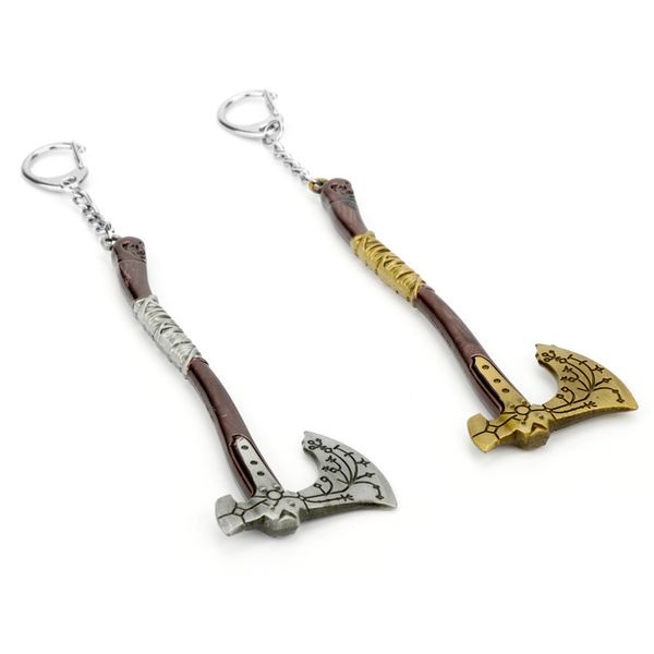 

new game god of war 4 kratos keychain leviathan axe key chain ring metal pendant souvenir llavero accessories dropshipping, Silver