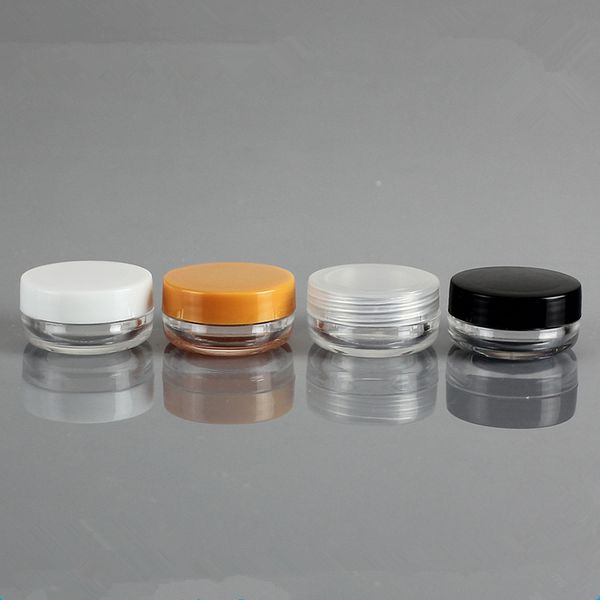 

3g empty cosmetic refillable bottles plastic eyeshadow makeup face cream jar pot sample jars fast shipping f1344