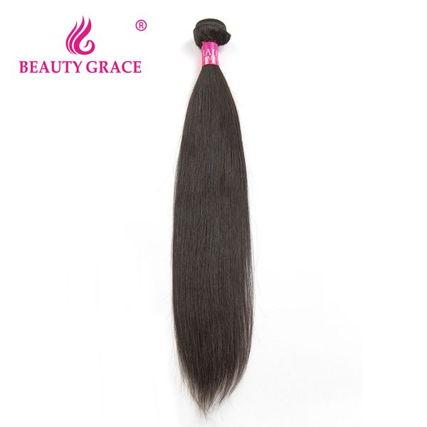 

beauty grace brazilian straight hair weave bundles natural color non-remy 100% human hair weaving 8-28 inch, Black;brown