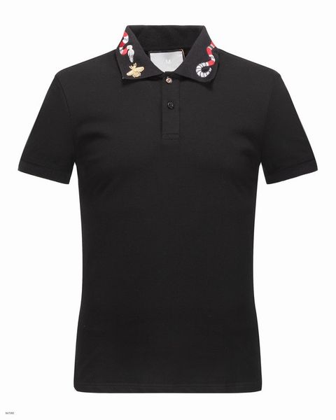 

spring luxury italy t-shirt tee polo high street off embroidery garter snakes little bee printing fashion clothing brand polo shirt, White;black