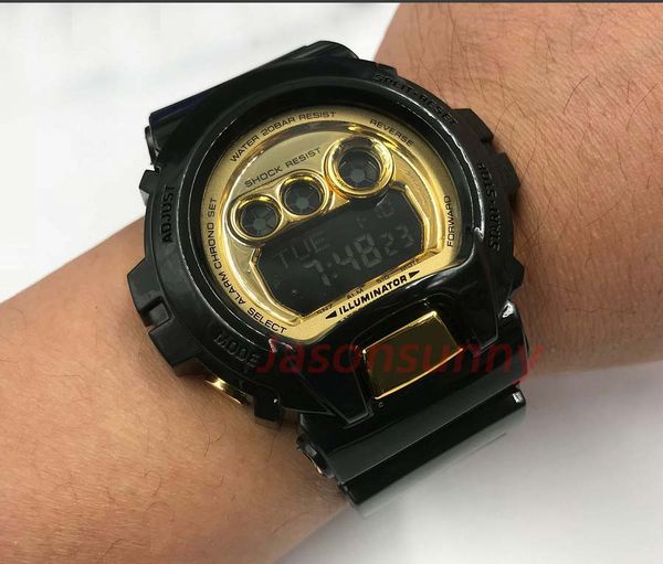 

Top Quality Men Sports watch DW6900 Shock Digital day date Watch Fashion military watch 12/24 hour system 50M waterproof with box and tags