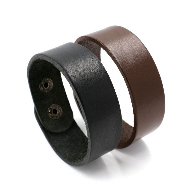 

sangsy leather cuff wide bracelet rope bangles brown for men fashion man bracelet jewelry gift, White