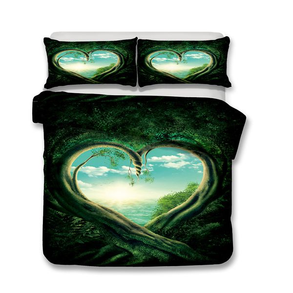 

new 3d missing you by scandy girl bedding set howling wolf duvet cover with pillowcase forest bed set art print bedclothes