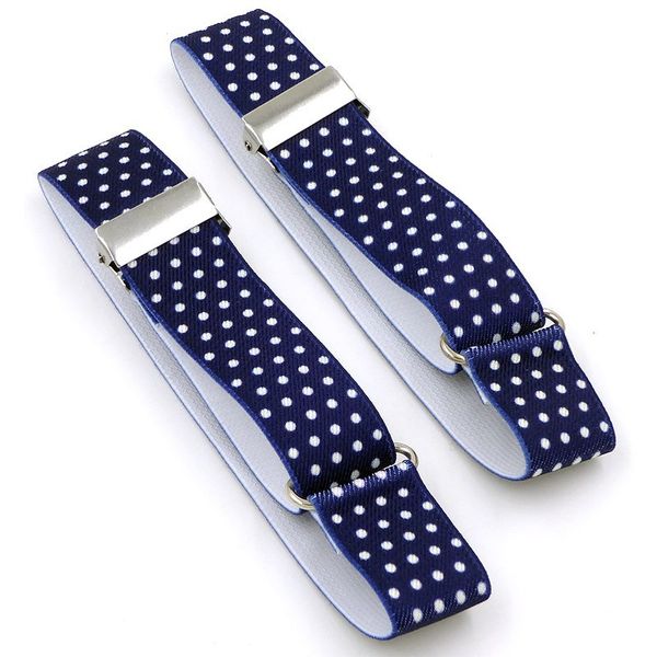 

1 pair men shirt stay garters elastic adjustable shirt holders armbands resistance belt suspenders, Black;white