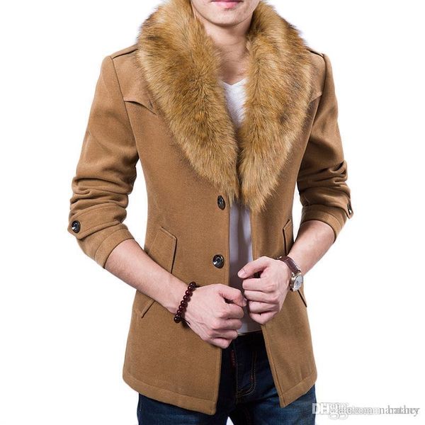 mens tan peacoat