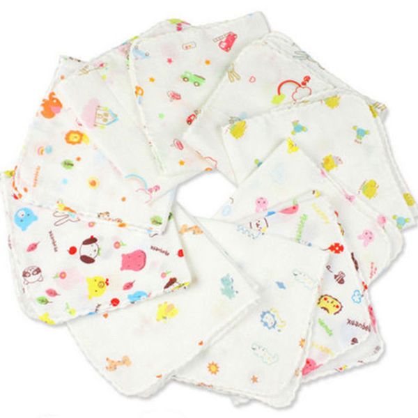 

8pcs/lot newborn baby bath towels cotton gauze flower print baby towels soft water absorption care towel