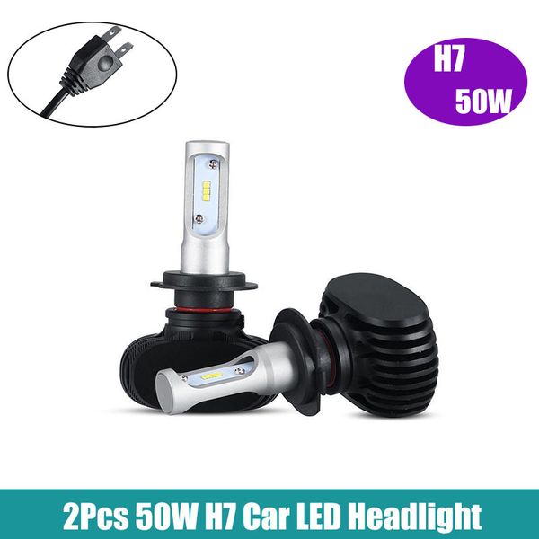 

s1 csp led headlights h1/h3/h4/h7/h11/881/hb3/9006 led car headlight bulb hi-lo beam 50w 8000lm auto led headlamp
