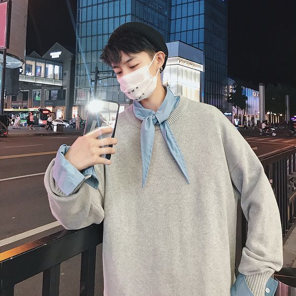 

2018 winter round neck pure color sweater men pullover chinese japan england preppy style smart casual the new arrivals listing, White;black