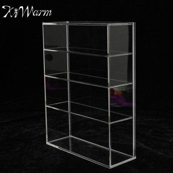 

kiwarm high gloss acrylic display box show case sliding door for mini perfume bottle jewelry crafts display for home shop decor