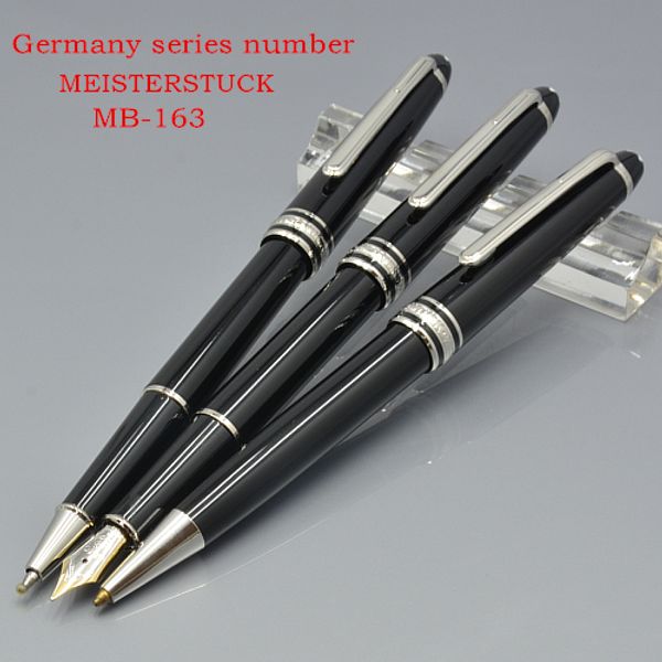 

luxury monte meisterstek #163 black resin rollerball pen ballpoint pen fountain pens golden or silver clip with germany brands serial number, Blue;orange