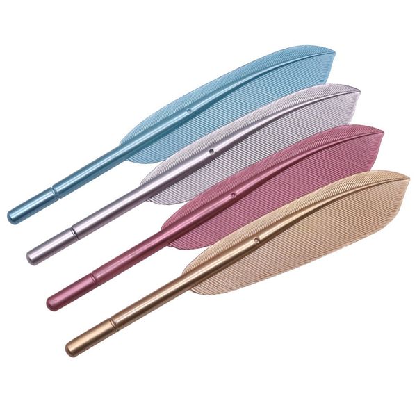 

20 pcs feather pen ballpoint pen mixed color cute plastic handle item kawaii school stationery tip nib 0.38mm