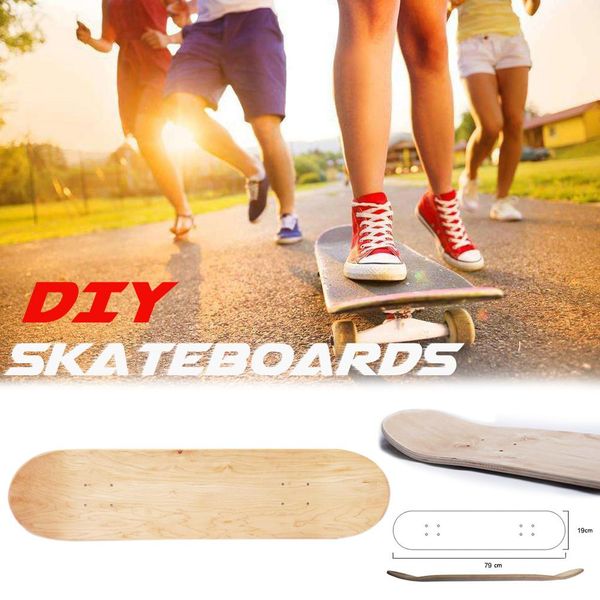 

8 inch 8-layer maple blank skateboard deck skate boarddouble concave kick decks skate board rough sandpaper for longboard diy
