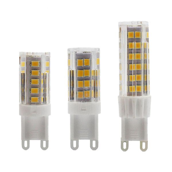 10 pçs / lote 220V LED G9 Bulbos Cerâmica Super Bright Real 2.3 / 3.3 / 5W Mini G9 Bulbo lâmpada para lâmpada de cristal