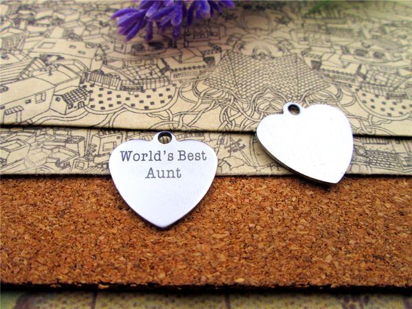 

40pcs--"world's be st aunt"stainless steel charms more style for choosing diy charms pendants necklace, Bronze;silver