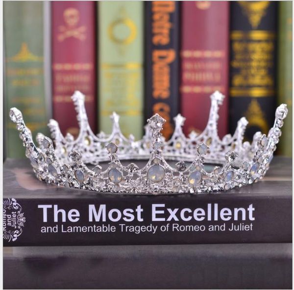 

europe and the united states, queen of the bride, the crown is round. crown p studio wedding headwear, Slivery;golden