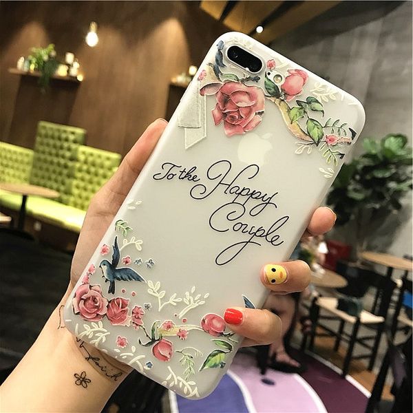 

goddess tpu soft cover for iphone xs case relief flower gril phone case full coque for iphone 8 plus case