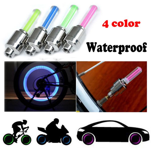 2PCS Bike Car Motorcycle Wheel Tire Cap Flash LED Light Lamp Accessori Bicicletta 2018 Dropshipping