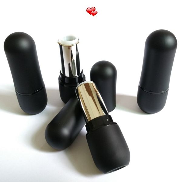 

2017 new arrival lip tick tube rubbery black color empty lipbalm tube diy co metic packing container 12 1mm