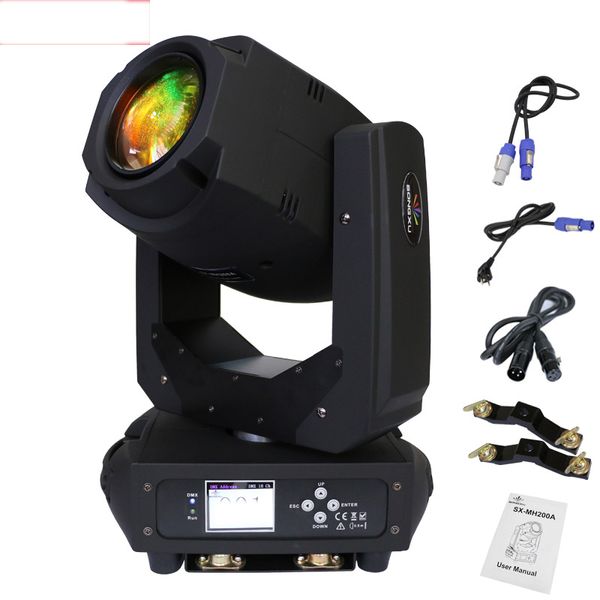 Freeshipping 200W LED Moving Head Lâmpada Lâmpada Lavagem 3in1 Flash Party DJ Stage Light Night Club