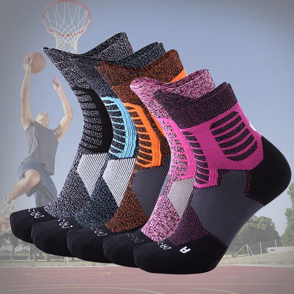 

professional brand cycling sport socks protect feet breathable wicking socks cycling bicycles, Black