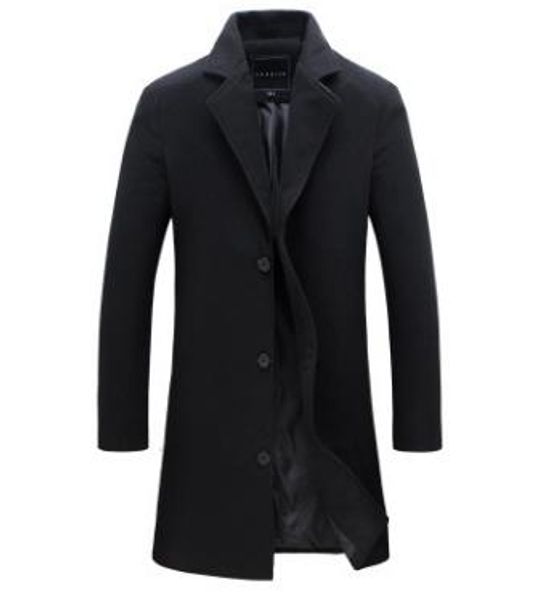 

2018 new brand autumn winter men coat casual fashion long trench coat male 5 colors slim handsome jacket rompevientos -5xl, Tan;black