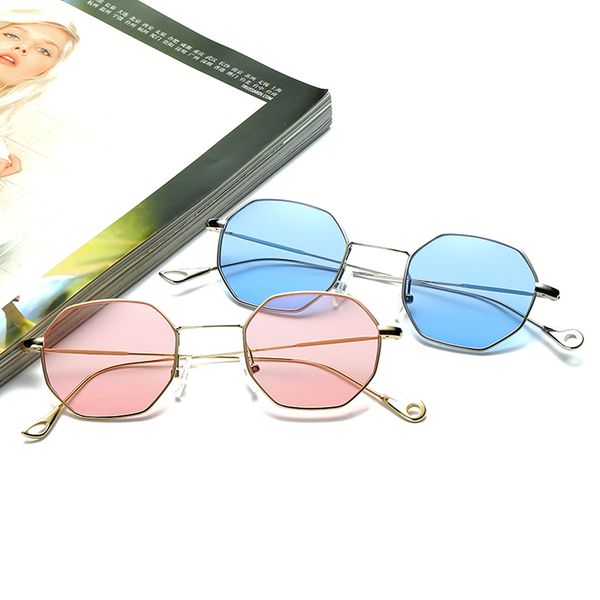 

fashion men hexagon square sunglasses women mirror 2017 sunglasses clear glasses, White;black