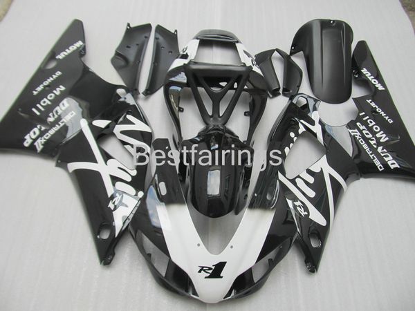 

7 gifts fairing kit for yamaha r1 1998 1999 white black fairings yzf r1 98 99 hs23