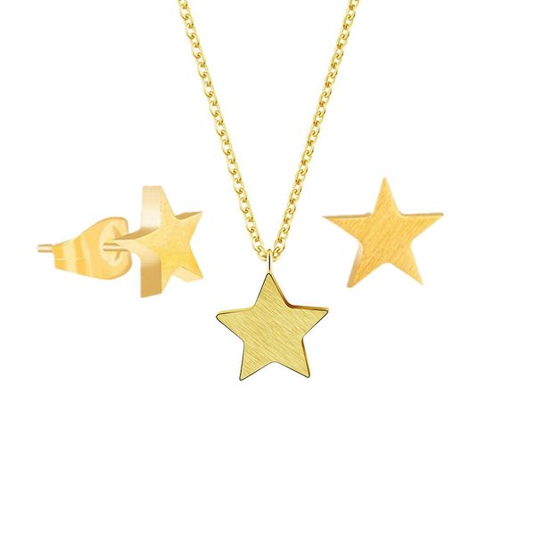 

gorgeous tale stainless steel jewelry star pendant heart choker necklace women jewelry set bijoux collares mujer collier femme, Silver