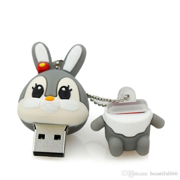 

100% real capacity little rabbit usb flash drive16gb~128gb cartoon u disk
