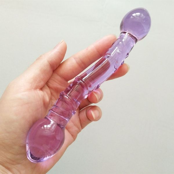 Anal Sex Toy - New Glass Sex Toy Purple Crystal G Spot Stimulater Vagina Massager Anal  Plug Women Double Glass Dildo Sextoy Porn Products Crystals Crystals  Crystals ...
