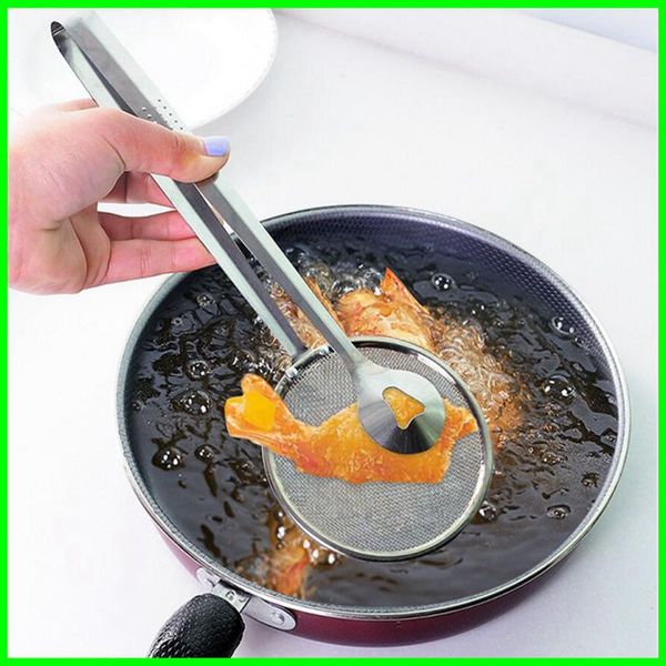 

stainless steel kitchen skimmers useful slotted spoons colander strainers for fried food kitchen s.s. food clips tongs