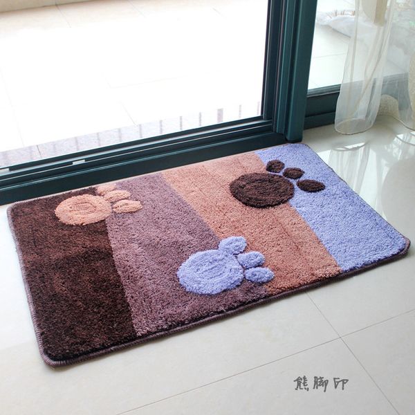 

wholesale-cute foot print bedroom decoration floor carpet bathroom bath mat wear resistant kitchen door rugs kit,carpette de salle de bain
