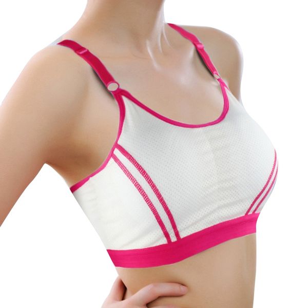 

women bra adjusted-straps non-convertible straps seamless breathable push up sports bras, White;black