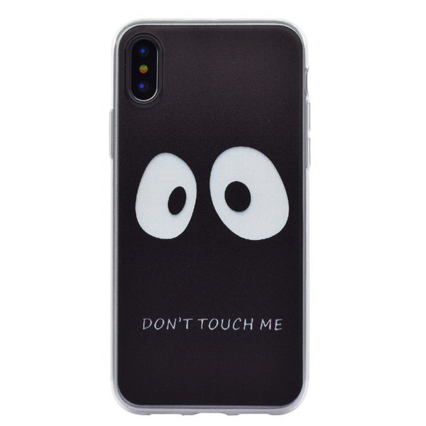 

for iphone case "don't touch me " case luxury lovely cute big eyes design print pattern tpu silicone soft shockproof covers f