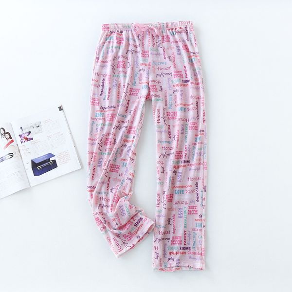 

2017 summer brand homewear women casual cartoon sleepwear bottom ladies long length nighty pants female 100% cotton trousers, Black;red