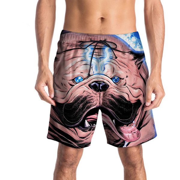 

byuan casual shorts men cute dog 3d printed short pants loose drawstring shorts homme summer board beach men clothes 2018, White;black
