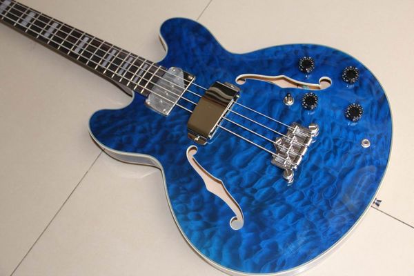 

Whole ale new arrival 4 tring jazz electric ba guitar emi hollow ba in blue 120318