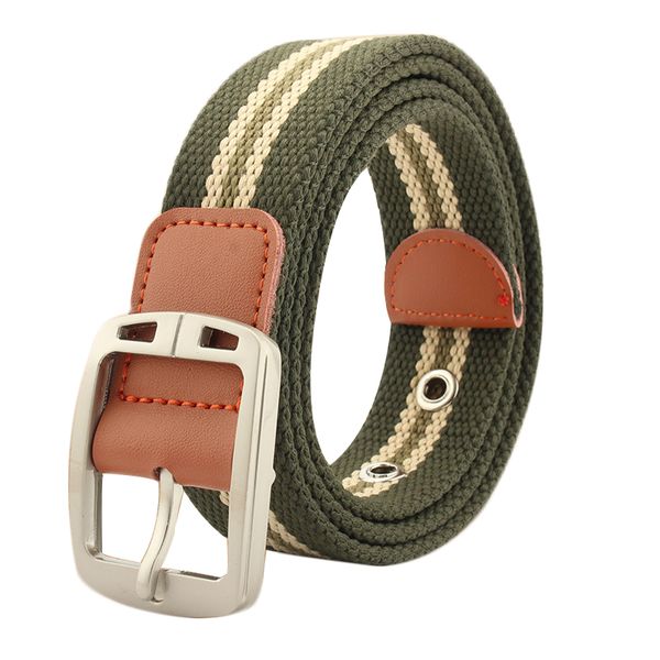 

pin buckle canvas belts striped casual knitted belt multiple color for women canvas strap male personality, Black;brown