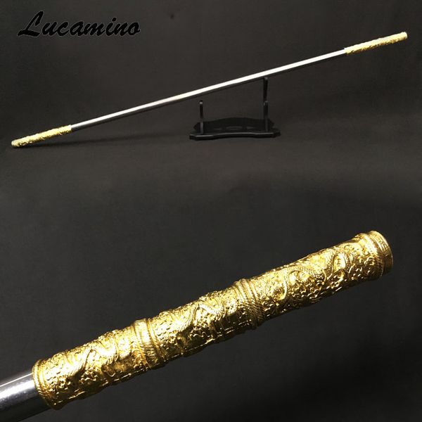 

stainless steel monkey king staff carving dragon golden cudgel sun wukong sticks in journey to the west performance practice