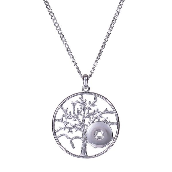 

new style noosa snap jewelry tree of life 18mm snap button necklace for women snap button jewelry, Silver