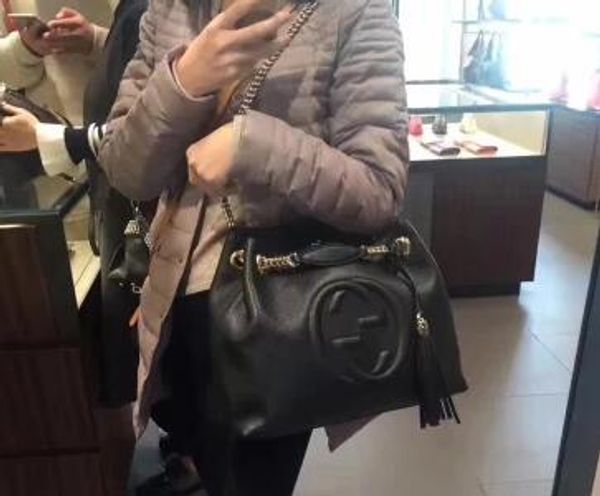 

2018new classic leather black gold silver chain sell wholesale retail bags handbags shoulder bags tote bags #78787