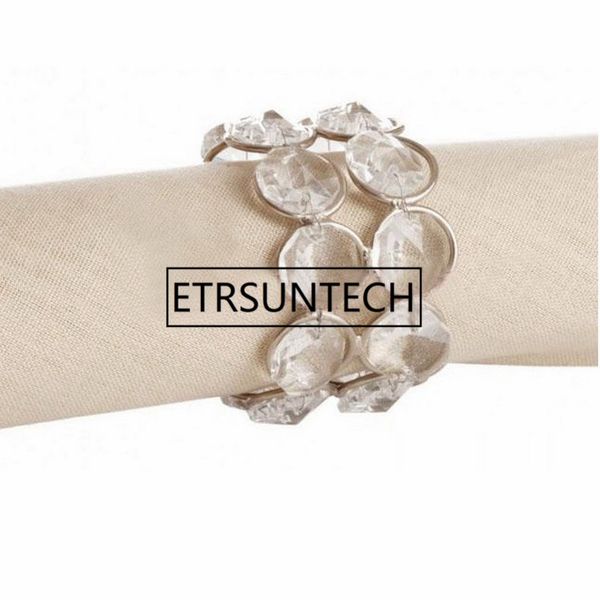 

100pcs/lot bling crystal beaded napkin rings silver colour napkin holder wedding party table decoration home decor