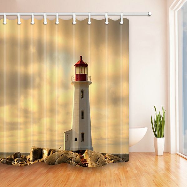 2019 Hot Selling Lighthouse Seaside Shower Curtains 69 X 70 Inch