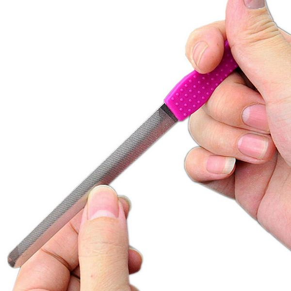 

2017 double sided metal nail file for manicure pedicure podiatry color random women beauty nail tools selling