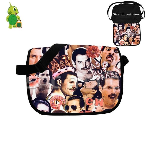 

rock star freddie mercury collages messenger bag women men crossbody handbag school shoulder bag for teenagers book bags